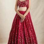 WeaRSquad Women’s Art Silk Lehenga Choli with Sequins Embroidery Work & Unstitched Blouse - Parti Wear Georgette Dupatta for Weddings and Special Occasions