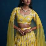 LIME YELLOW LEHENGA BLOUSE DUPATTA