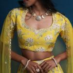 LIME YELLOW LEHENGA BLOUSE DUPATTA